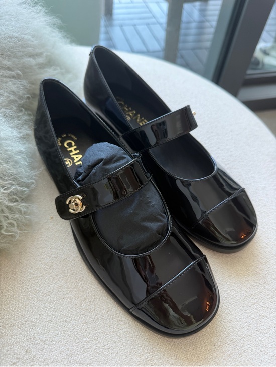 CHANEL Shoes - CHANEL Black Patent Leather Mary Jane Flats
